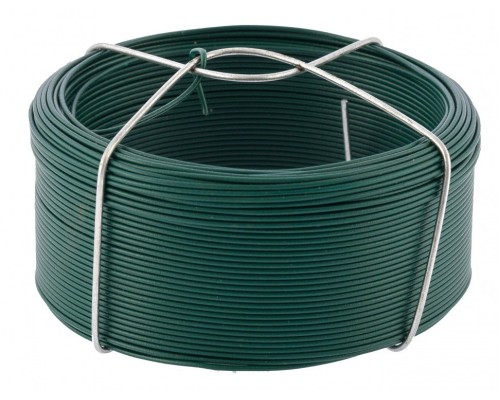 Проволока с ПВХ покрытием, зеленая 1.2 мм, длина 50 м Сибртех
