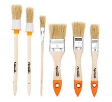 Набор кистей, 6 шт, плоские 3/4", 1", 1/5" круглые №1, №2, №4 Sparta