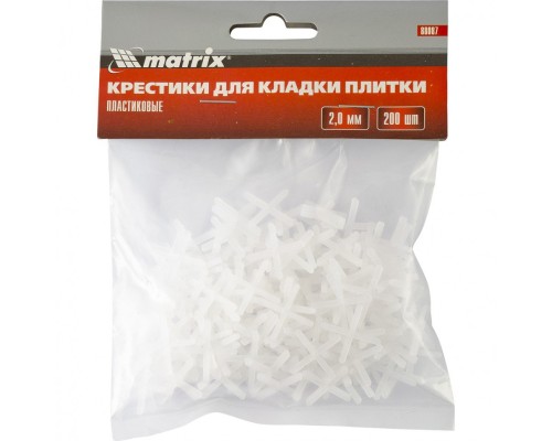 Крестики, 2.0 мм, для кладки плитки, 200 шт Matrix Крестики, 2.0 мм, для кладки плитки, 200 шт Matrix