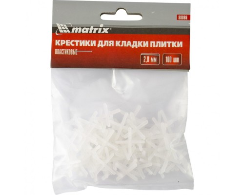 Крестики, 2.0 мм, для кладки плитки, 100 шт Matrix Крестики, 2.0 мм, для кладки плитки, 100 шт Matrix