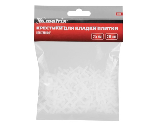 Крестики, 2.5 мм, для кладки плитки, 200 шт Matrix Крестики, 2.5 мм, для кладки плитки, 200 шт Matrix