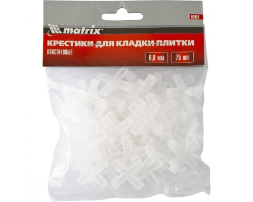 Крестики, 6 мм, для кладки плитки, 75 шт Matrix Крестики, 6 мм, для кладки плитки, 75 шт Matrix