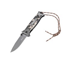 Нож складной, многоцелевой, системы Liner-Lock, с накладкой G10 на прямой рук-ке+стеклобой Denzel