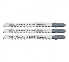 Полотна для электролобзика по дереву, 3 шт, T101B, 75 х 2.5 мм, HCS Matrix Professional