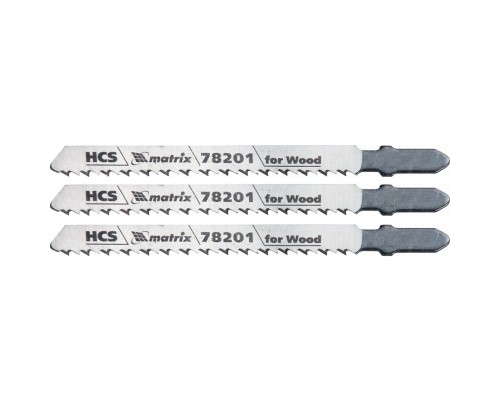Полотна для электролобзика по дереву, 3 шт, T101B, 75 х 2.5 мм, HCS Matrix Professional