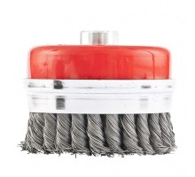 Щетка для УШМ Heavy Duty, 100 мм, М14, "чашка", крученая проволока 0.5 мм Matrix