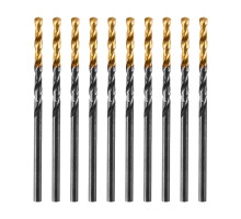 Сверло по металлу, 2,5 мм, HSS-Tin, Golden Tip, 10 шт. Denzel