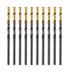 Сверло по металлу, 2,5 мм, HSS-Tin, Golden Tip, 10 шт. Denzel