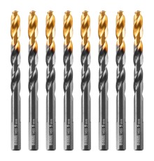 Сверло по металлу, 9 мм, HSS-Tin, Golden Tip, 8 шт. Denzel