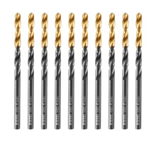 Сверло по металлу, 4 мм, HSS-Tin, Golden Tip, 10 шт. Denzel