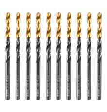 Сверло по металлу, 4 мм, HSS-Tin, Golden Tip, 10 шт. Denzel