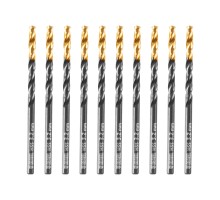 Сверло по металлу, 3,2 мм, HSS-Tin, Golden Tip, 10 шт. Denzel