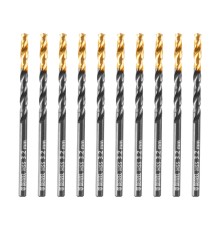 Сверло по металлу, 3,2 мм, HSS-Tin, Golden Tip, 10 шт. Denzel