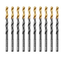 Сверло по металлу, 5,5 мм, HSS-Tin, Golden Tip, 10 шт. Denzel