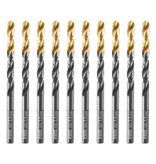 Сверло по металлу, 5,5 мм, HSS-Tin, Golden Tip, 10 шт. Denzel