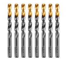 Сверло по металлу, 10 мм, HSS-Tin, Golden Tip, 8 шт. Denzel