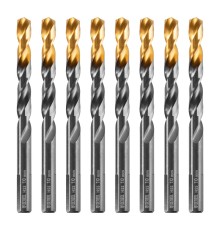 Сверло по металлу, 10 мм, HSS-Tin, Golden Tip, 8 шт. Denzel