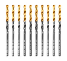 Сверло по металлу, 3,5 мм, HSS-Tin, Golden Tip, 10 шт. Denzel