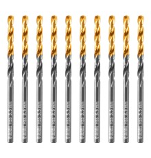 Сверло по металлу, 3,5 мм, HSS-Tin, Golden Tip, 10 шт. Denzel