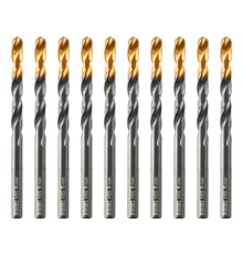 Сверло по металлу, 6 мм, HSS-Tin, Golden Tip, 10 шт. Denzel
