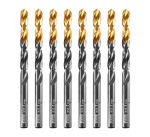 Сверло по металлу, 8 мм, HSS-Tin, Golden Tip, 8 шт. Denzel