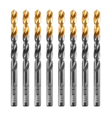 Сверло по металлу, 8 мм, HSS-Tin, Golden Tip, 8 шт. Denzel