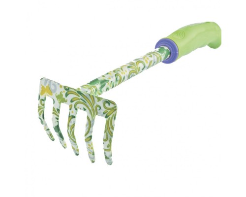 Грабли 5 - зубые, 85 х 310 мм, стальные, пластиковая рукоятка, Flower Green, Palisad