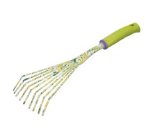 Грабли веерные 9 - зубые, 75 х 385 мм, стальные, пластиковая рукоятка, Flower Green, Palisad