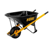 Тачка строительная, усиленная, объем 140 л, 230 кг, колесо 15х6.00-6 Denzel
