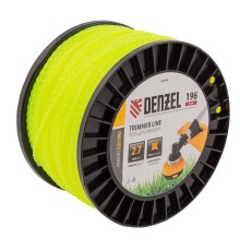 Леска для триммера витой квадрат, 2,7мм х 196м, на DIN катушке FLEX CORD// Denzel