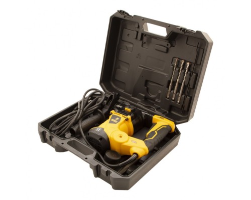 Перфоратор электрический RHV-1250-30, SDS-plus, 1250 Вт, 5 Дж, 3 плюс 1 режим Denzel