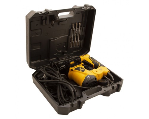 Перфоратор электрический RHV-1250-30, SDS-plus, 1250 Вт, 5 Дж, 3 плюс 1 режим Denzel
