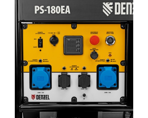 Генератор бензиновый PS-180EA, 18 кВт,230 В, 65л, разъём ATS,эл.старт Denzel Генератор бензиновый PS-180EA, 18 кВт,230 В, 65л, разъём ATS,эл.старт Denzel