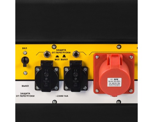 Генератор бензиновый PS 80 E-3, 6.6 кВт, 400 В, 25 л, электростартер Denzel