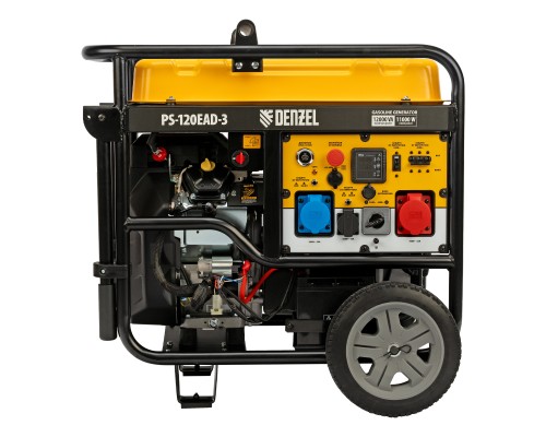 Генератор бензиновый PS-120EAD-3, 12 кВт,230/400 В, 40л, разъём ATS,перекл.режима,эл.старт Denzel Генератор бензиновый PS-120EAD-3, 12 кВт,230/400 В, 40л, разъём ATS,перекл.режима,эл.старт Denzel