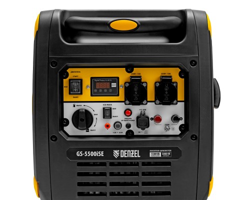 Генератор инверторный GS-5500iSE, 5,5 кВт, 230 В, закрытый корпус,электростартер Denzel Генератор инверторный GS-5500iSE, 5,5 кВт, 230 В, закрытый корпус,электростартер Denzel
