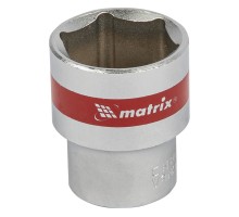 Головка торцевая, 24 мм, шестигранная, CrV, под квадрат 1/2, хромированная Matrix