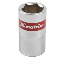 Головка торцевая, 15 мм, шестигранная, CrV, под квадрат 1/2, хромированная Matrix