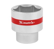 Головка торцевая, 32 мм, шестигранная, CrV, под квадрат 1/2, хромированная Matrix