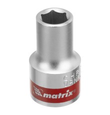 Головка торцевая, 10 мм, шестигранная, CrV, под квадрат 1/2, хромированная Matrix