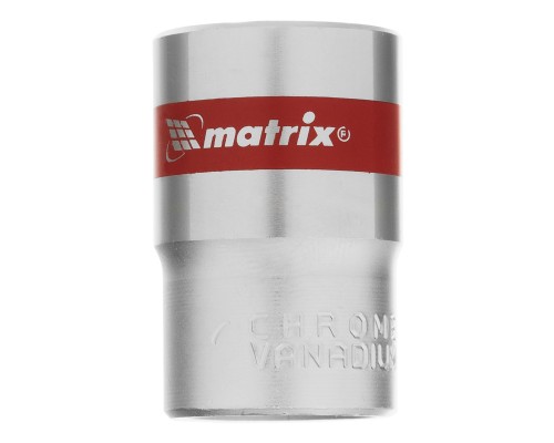 Головка торцевая, 18 мм, шестигранная, CrV, под квадрат 1/2, хромированная Matrix Головка торцевая, 18 мм, шестигранная, CrV, под квадрат 1/2, хромированная Matrix