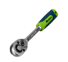 Ключ-трещотка 1/2", 45 зубьев, с быстрым сбросом, матовый хром Сибртех