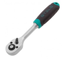 Ключ-трещотка 1/4", CrV, 72 зуба, с быстрым сбросом, матовый хром Stels