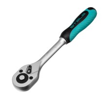 Ключ-трещотка 3/8", CrV, 72 зуба, с быстрым сбросом, матовый хром Stels