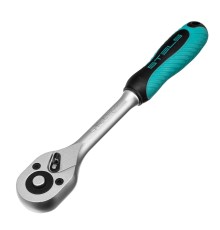 Ключ-трещотка 3/8", CrV, 72 зуба, с быстрым сбросом, матовый хром Stels