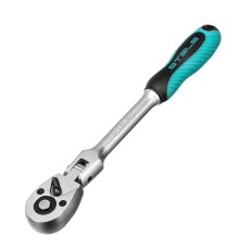 Ключ-трещотка шарнирный 1/4", СrV, 72 зуба, с быстрым сбросом, матовый хром Stels