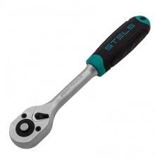 Ключ-трещотка 3/8", CrV, 72 зуба, с быстрым сбросом, матовый хром Stels