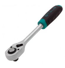 Ключ-трещотка 1/2", CrV, 72 зуба, с быстрым сбросом, матовый хром Stels