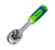 Ключ-трещотка 1/4", 45 зубьев, с быстрым сбросом, матовый хром Сибртех