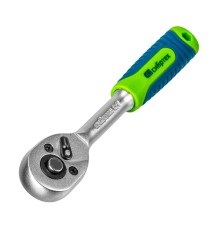 Ключ-трещотка 1/4", 45 зубьев, с быстрым сбросом, матовый хром Сибртех